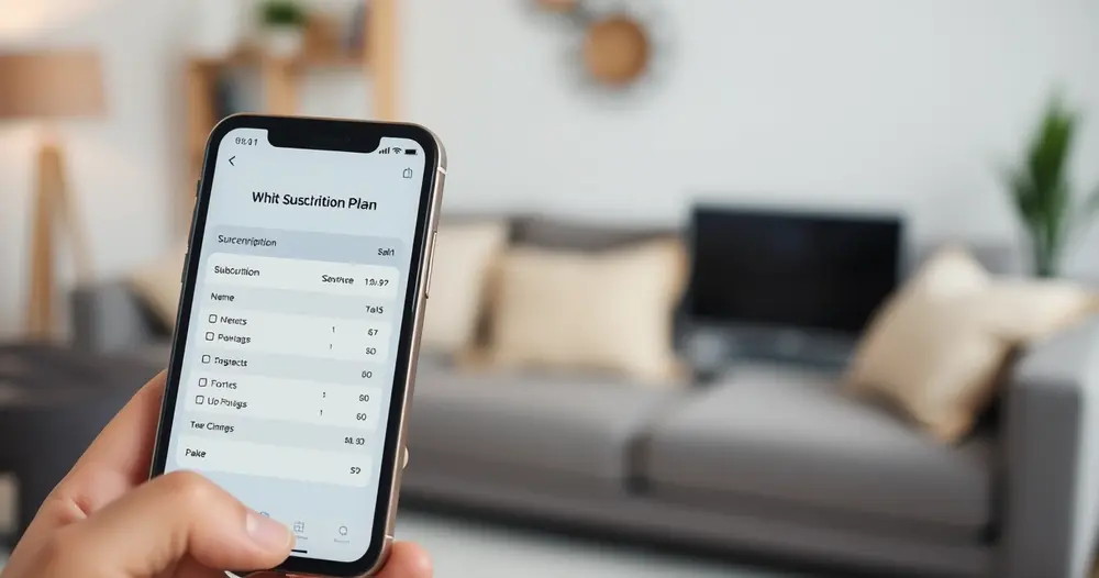 celular exibindo comparação de planos mensais de assinatura de televisão