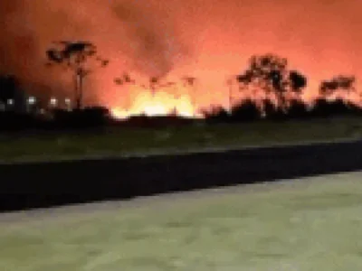 Incêndio de grandes proporções atinge mata em Chapadão do Sul